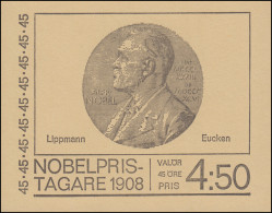 Markenheftchen Nobelpreisträger 1908 45 Öre 10x 627D, ** - Non Classés