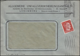 Freimarke Hitler 8 Pf. EF Auf Fensterbrief Unfallversicherung LUXEMBURG 6.11.43 - Medicina