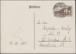 Saargebiet Postkarte P 20 Kaserne, SAARBRÜCKEN (ST. JOHANN) 15.10.30 N. Dresden - Brieven En Documenten
