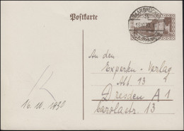 Saargebiet Postkarte P 20 Kaserne, SAARBRÜCKEN (ST. JOHANN) 15.10.30 N. Dresden - Lettres & Documents