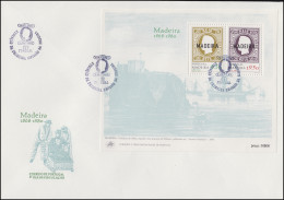 Portugal Madeira Block 1 Mit Aufdruck Madeira 1868-1980, Block Auf FDC - Post