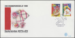 Niederländische Antillen: Weihnachten 1996, 2 Werte Auf Schmuck-FDC 2.12.1996 - Christentum