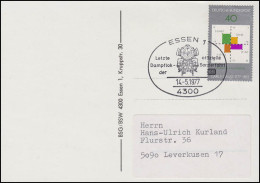 Letzte Offizielle Dampflok-Sonderfahrt Der DB, Ansichtskarte SSt Essen 14.5.1977 - Trains