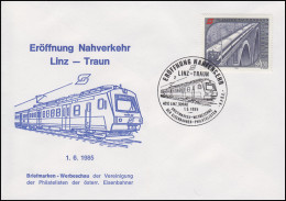 Österreich: Eröffnung Nahverkehr Linz-Traun, Bf. SSt Linz Eisenbahn 1.6.1985 - Trains