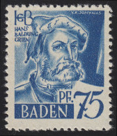 Baden 11 Freimarke 75 Pf. Postfrisch ** - Bade