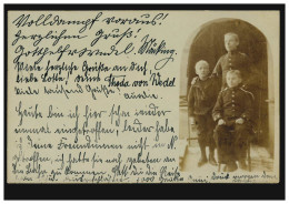 Foto-AK Drei Jungen In Uniform, SCHNEIDEMÜHL 20.1.1905 Nach HANNOVER 21.1.05 - Other & Unclassified
