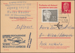 Messesonderflugverkehr INTERFLUG Sonderflug Leipzig-Wien SSt 28.2.69 Auf P 65aF - Poste Aérienne