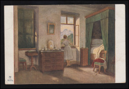 Künstler-AK M.v. Schwind: Morgenstunde - Frau Am Fenster, AUGSBURG 17.2.1928 - Ohne Zuordnung