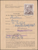 1482 Ulbricht 2,- M Auf DDR-Sammlerausweis Für 3 Sätze, Erneuert ERFURT 6.8.1974 - Covers & Documents