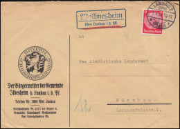 Landpost-Stempel Wollmesheim über LANDAU (PFALZ) 2 - 3.4.1936 Brief Nach München - Lettres & Documents
