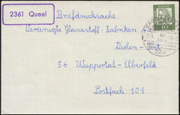 Landpost-Stempel 2361 Quaal Auf Briefdrucksache SSt BAD SEGEBERG 25.4.1963 - Autres & Non Classés