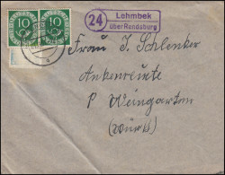 Landpost-Stempel Lembek über RENDSBURG 1.11.1951 Auf Brief Mit Notopfermarke - Autres & Non Classés