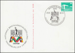 PP 17/105 Nationale Briefmarkenausstellung DDR'89, SSt MAGDEBURG Emblem 1989 - Autres & Non Classés