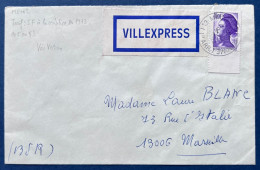 CREATION DU SERVICE " VILLEXPRESS " A MARSEILLE Lettre Liberté De Gandon N°227610 FR Violet RR - 1982-1990 Liberty Of Gandon