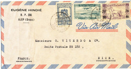 Syria Air Mail Cover Sent To France 22-11-1949 Good Franked Topic Stamps (the Cover Is Light Folded In The Left Side) - Siria