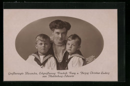 AK Grossherzogin Alexandra, Erbgrossherzig Friedrich Franz Und Herzog Christian Ludwig Von Mecklenburg-Schwerin  - Familles Royales