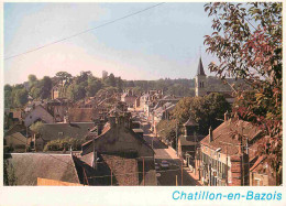 58 - Chatillon En Bazois - Vue Générale - La Rue Principale L'Église Et Le Château - CPM - Voir Scans Recto-Verso - Chatillon En Bazois