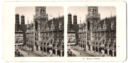 Stereo-Fotografie NPG, Berlin, Ansicht München, Blick Auf Das Rathaus Mit Türmen Der Frauenkirche  - Photos Stéréoscopiques