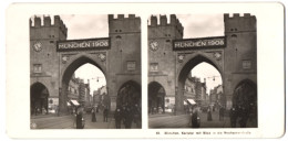 Stereo-Fotografie NPG, Berlin, Ansicht München, Blick In Die Neuhauserstrasse Zur Ausstellung München 1908  - Photos Stéréoscopiques