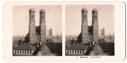 Stereo-Fotografie NPG, Berlin, Ansicht München, Blick Auf Die Frauenkirche Im Hintergrund Turm Des Rathaus Im Bauger  - Stereoscopio