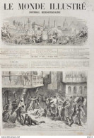 Les Démonstrations à Strasbourg - Une Troupe D'enfants Munis De Drapeau Francais - Page Original  1871 - Historische Dokumente