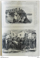 Mézières - Le Pont De La Meuse, Déraillement D'un Convoi Prussien - Page Original 1871 - Historische Dokumente