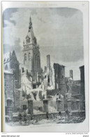 Mézières Après Le Bombardement - La Cathédrale - Page Original 1871 - Historische Dokumente