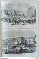 Paris - Vente De Baraquements Dans Les Jardins Des Tuileries - Barricade Fermant La Rue De Rivoli - Page Original 1871 - Historische Dokumente