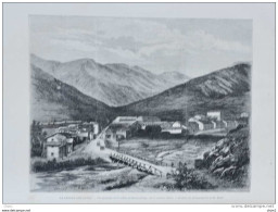 Le Percée Des Alpes - Vue Générale De La Vallée De Bardonnèche, Sur Le Versant Italien - Page Original 1871 - Historische Dokumente