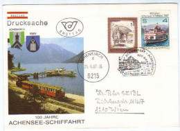 Österreich, 1987, Ersttag "100 Jahre Achenseeschifffahrt"mit Zusatzfrankatur Und SStpl. (9149W) - FDC