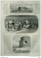 Le Fort D'Enet, Rade De L'île D'Aix - Prisonniers Regardant La Mer - Page Original 1871 - Documentos Históricos