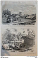 De Paris à Versailles Pendant La Guerre Civile  - Le Pont Du Chemin De Fer à Chatou - Page Original 1871 - Documentos Históricos