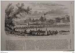 Les Courses De Longchamps En 1871 - Pont De Bateaaux De Suresnes  -  Page Original 1871 - Documents Historiques