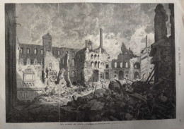 Les Ruines De Paris - L'intérieur De L'Hôtel-de-ville -  Page Originale - 1871 - Documents Historiques