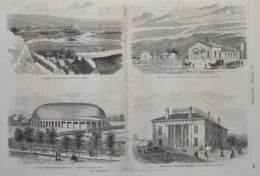 Les Mormons -  Grand Tabernacle Des Mormons - Cité Du Grand Lac Salé - Page Original  1871 - Historische Documenten