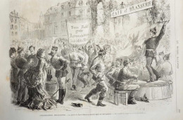 L'évacuation Prussienne - La Place De Saint-Denis Le Dernier Jour De L'occupation - Page Original 1871 - Documents Historiques