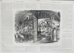 Bombardement De Paris - Habitants Réfugiés Dans Leurs Caves - Page Originale Double 1871 - Historical Documents