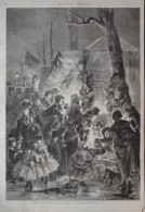 Paris - Les Bouticasses Du Jour De L'an - Boulevard De La Madeleine - Page Originale 1871 - Historical Documents