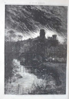 Angleterre - Incendie Du Château De Warwich - Page Originale 1871 - Historical Documents