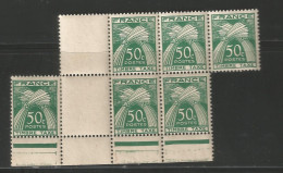 FRANCE TAXE ANNEE 1946  N°80 BLOC DE 6 EX NEUFS** MNH COTE 150,00 € TB - 1859-1959 Mint/hinged