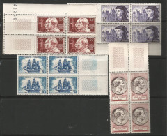 FRANCE ANNEE 1955 BLOCS DE 4 EX N°1033 à 1035,1043 NEUFS** MNH TB COTE 67,60 €  - Nuovi