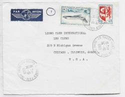 BLASON 5C AUCH + PA 2FR LETTRE AVION 76 ROUEN 14.10.1969 POUR USA - 1941-66 Escudos Y Blasones