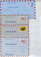 Frankreich, Ca. 1980/83, 4 Unterschiedliche Aerogramme, Alle Unbenutzt (9172W) - Luchtpostbladen