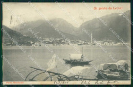 Lecco Città Saluto Da Porto Garibaldi Barche Cartolina RB8578 - Lecco