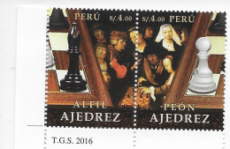 Peru 2016 ; Pair Ajedrez Chess Painting Lucas Van Leyden - Pérou