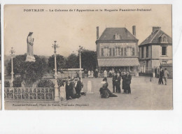 AJC - Pontmain - La Colonne De L'apparition Et Le Magasin Pannetier Duhamel - Pontmain