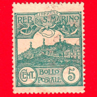 Nuovo - SAN MARINO - 1903 - Cifra O Veduta Di San Marino - Veduta Di San Marino - 5 C. • - Neufs