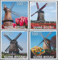 Guinea-Bissau 3884-3887 (kompl. Ausgabe) Postfrisch 2008 Windmühlen, Tulpen - Guinée-Bissau