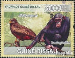 Guinea-Bissau 3843 (kompl. Ausgabe) Postfrisch 2008 Makaken, Greifvögel, Früchte - Guinea-Bissau