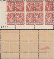 France 1942 - Timbres Neufs. Yvert Nr.: 652. Bloc De 10. Impression Sur Raccord. RARE¡¡¡ (EB) AR-02471 - Neufs